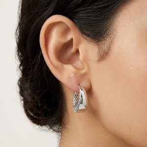 ELEGANT 925 <b>STERLING</b> <b>SILVER</b> PLATED <b>HOOP</b> <b>EARRINGS</b> FOR WOMEN BOHEMIAN FASHION JEWELRY PERFECT ANNIVERSARY GIFT LIGHTWEIGHT STYLE - Product Image 2