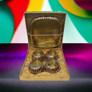 Boîte à bonbons de luxe en métal vintage bol en acrylique bol à noix divisé organisateur de stockage des aliments avec couvercle en verre - Product Image 4