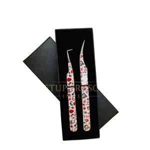 Pince à épiler GETUP BROSONS IMPEX GBI-EET-1209 en acier inoxydable avec revêtement papier, pointe lisse de précision et manche à motifs - Product Image 6