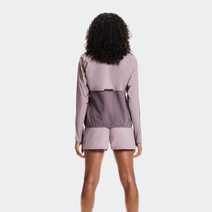 Ensemble de sport deux pièces : veste zippée à manches longues avec poche et short au-dessus du genou, style sportif respirant en maille - Product Image 2
