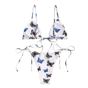 High Quality Women's High Waist 2-Piece <b>Bikini</b> <b>Set</b> Front Logo Quick Dry Spandex/Polyester Animal Print Plunge Neck Beachwear - Product Image 2
