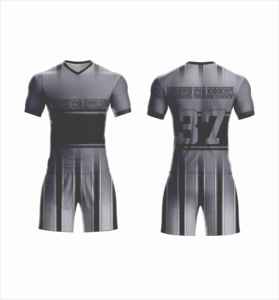 Ensemble de maillots de football pour hommes Modern Era Apparel, rouge, noir, blanc, imprimé géométrique, col en V, manches courtes, polyester respirant, saison adulte - Product Image 3