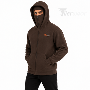 Sweat à capuche zippé intégral pour homme en molleton de coton, coupe classique, couleur unie, style décontracté, streetwear d'automne - Product Image 2