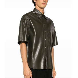 Camisa de Cuero Genuino para Hombre, Silueta Moderna Casual, Cierre de Botones, Personalización de Marca, Proveedor Mayorista OEM ODM - Product Image 4