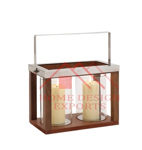 Événements Décor Décoratif Maison Stands En Bois Meilleur Vendeur En Bois Cadre Suspendu Bougeoir En Verre - Product Image 2