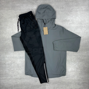 Nuevo conjunto deportivo de nailon de 2 piezas, cortavientos reflectante, estilo oversized, para hombre. - Product Image 1