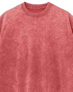 Camiseta de algodón 100% personalizada para hombre, con lavado ácido, cuello redondo, estilo urbano, transpirable, teñido liso, casual, al por mayor, corte regular. - Product Image 6
