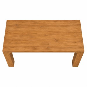 Table à manger rectangulaire contemporaine en teck massif, écologique, avec coins concaves en relief, pieds carrés, 10 places, pour villa ou hôtel - Product Image 4