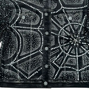 Factory Supply Wholesale Men's Custom Denim <b>Jacket</b> Winter Work Sportswear Casual Cotton Material Men's Denim <b>Rhinestone</b> <b>Jacket</b> - Product Image 5