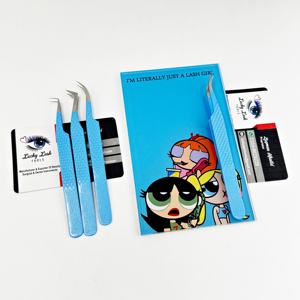 ชุดแหนบขนตาปลอมกลิตเตอร์สีฟ้าฟ้า45องศานาโนจับขนตาสแตนเลส - Product Image 3