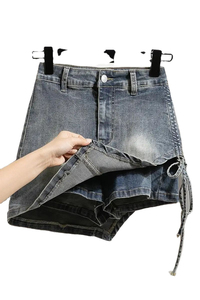 Shorts de mezclilla personalizados Glory con nuevo diseño, shorts dobles para mujer, calidad premium, estilo casual y urbano. - Product Image 3