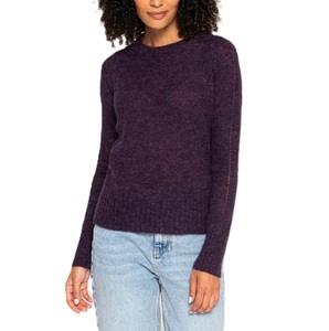 Pull-over d'hiver décontracté pour femme, couleur unie, manches longues, tricoté, 100 % acrylique, respirant, anti-plis, col rond - Product Image 4