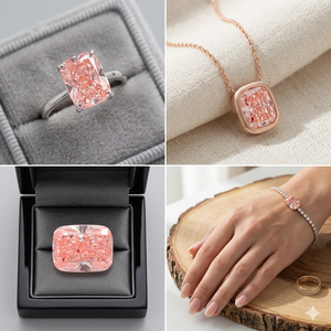 Diamante de Laboratorio de Color Naranja Rosado Intenso, Corte Alargado Tipo Cojín, Claridad VVS2, Certificado IGI, Elaborado por Expertos - Product Image 5