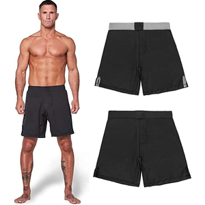 Shorts de combat MMA pour hommes, Black Jack, tissu 100% microfibre, fermeture élastique UFC BJJ, shorts de grappling Jiu Jitsu, logo personnalisé - Product Image 2