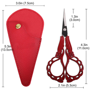 Ciseaux de broderie fantaisie de fabricant en gros, lames aiguisées, manche rouge, ciseaux de couture professionnels pour travaux d'aiguille - Product Image 5