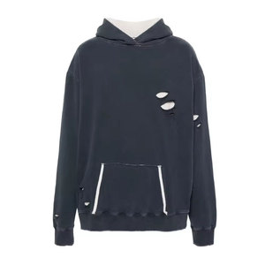 Pakistan Made Oversized Distressed Hoodie Garment Wash Cotton Fleece Streetwear Low MOQ OEM ODM Supplier - Product Image 5