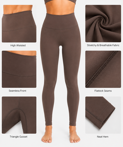Leggings de compression sans coutures pour femmes, taille haute, effet ventre plat, pour la gym, le yoga, doux, extensibles, anti-transparence, OEM - Product Image 6