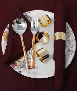 Anillos de Servilleta Dorados de Estilo Vintage, Soportes Metálicos para Servilletas de Boda y Mesa, Anillos de Servilleta de Latón para el Hogar y Eventos - Product Image 1