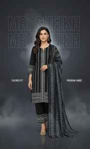 Shalwar Kameez en coton brodé pour femmes, tendance été, 3 pièces, prêt-à-porter, grandes tailles, très demandé. - Product Image 2