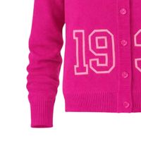 Cardigan rose brodé à boutons, pull en maille à manches longues, doux, décontracté, tendance, pour superposition, style de vêtement quotidien