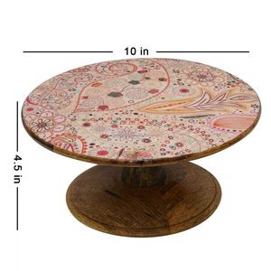 Elegant Wooden Cake Stand with Enamel Printing for Decorative Display and <b>Party</b> Serving of Cupcakes <b>Sweets</b> - Product Image 2