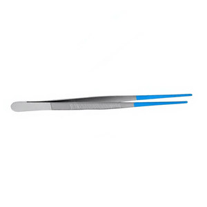 Pince chirurgicale manuelle à revêtement bleu, 8 pouces, à dents, en acier inoxydable de qualité allemande, certifiée CE - Product Image 4