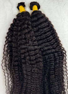 Extensiones de cabello Remy rizado indio virgen 100%, onda suelta, cutícula sin procesar alineada, al por mayor precio de fábrica, humano - Product Image 3