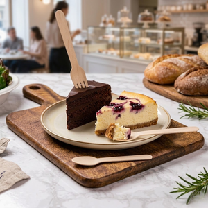 Gran oferta, juego de cubiertos de comedor ecológicos, cucharas y tenedor de madera biodegradables, cuchara biodegradable compostable de madera - Product Image 4