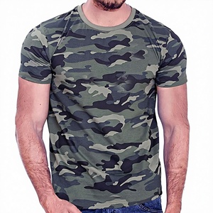 T-shirt camouflage performance col rond homme le plus vendu 100 % coton manches courtes épais style hip-hop fabricant OEM imprimé en Inde - Product Image 1