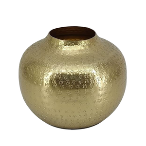 High Quality Aluminium Flower <b>Vase</b> With Polish Finished For Tabletop Home Decor Metal Flower <b>Vase</b> For Table Decoration - Product Image 2