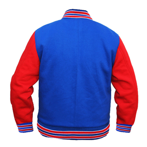 Classic Wool Blend Varsity Jacket Leather Sleeves Unisex Retro Letterman Bomber Stand Collar Solid Casual Streetwear Winter <b>Coat</b> - Product Image 4