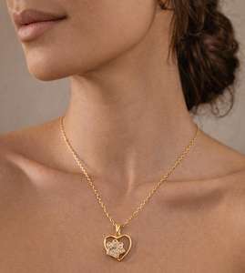 Collar con colgante de circonita de plata de ley 925, chapado en oro de 14 quilates, regalo de joyería para amantes de las mascotas, para ella, uso diario - Product Image 3