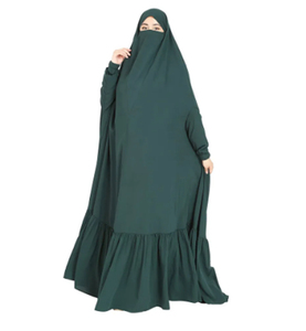 Classic Black Nidha Abaya – Wholesale Full-Length Islamic Prayer <b>Dress</b> with Matching Hijab - Product Image 5
