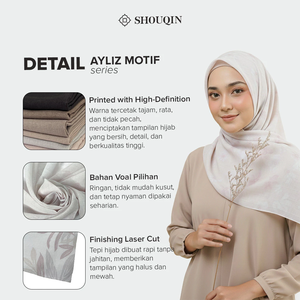 Shouqin Ayliz Elegant Anti-Wrinkle Printed Floral <b>Square</b> Voal Scarf Laser Cut Muslim Women Headwear <b>Hijab</b> Wholesale - Product Image 6