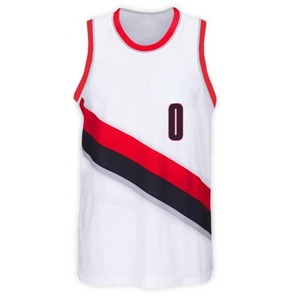 Maillot de basketball sportif d'été sans manches de haute qualité, imprimé, grande taille, personnalisable avec nom et numéro, tissu respirant, vente en gros OEM - Product Image 1