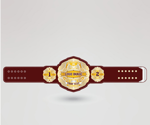 SWA Heritage Champion Four-Sided Intricate Detailing Heavyweight <b>Wrestling</b> Championship Leather Strap Gold Emblem Equipment - Product Image 2