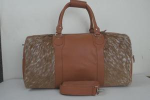 Sac de voyage en cuir véritable à fermeture éclair, sac de sport portable, sac fourre-tout, marque privée LHDB-0137 - Product Image 5