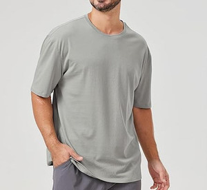 เสื้อยืดโอเวอร์ไซส์ผู้ชาย ผ้าฝ้าย 100% ทรงหลวม ใส่สบาย หนานุ่ม  ลายเรียบ  ปรับแต่งได้ตามต้องการ - Product Image 4