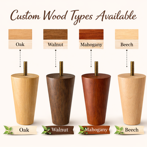 <b>Tall</b> Tapered Wooden Furniture Leg Elegant Modern Decorative Design for Sofa <b>Cabinet</b> Coffee Table - Product Image 1