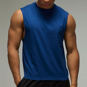 Custom <b>Running</b> Tank Top Regular Fit Men Plus Size Cut Out Sleeveless Solid Color Quick Dry Anti-Shrink Workout Knitted <b>Singlet</b> - Product Image 5