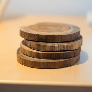 Handmade Wooden <b>Drink</b> <b>Coaster</b> Set Minimalist Natural Table Decor - Product Image 2