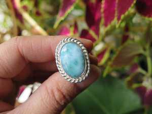 Anillo de Plata Larimar, Anillo de Plata de Ley 925, Plata de Ley 925 Sólida - Product Image 1