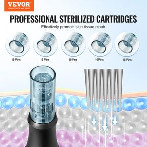 Professionale 6-Speed elettrico Microneedling penna con 5 aghi di bellezza per la cura della pelle modello di prodotto D0100HRI0Z6 - Product Image 2