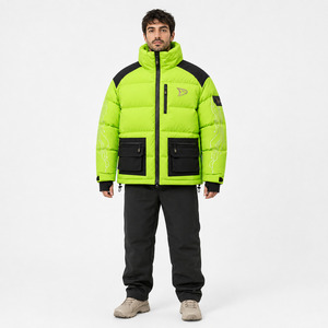 OEM Men Puffer <b>Jackets</b> Hooded <b>Waterproof</b> Outdoor <b>Winter</b> Coat Custom Design Clothing Supplier - Product Image 4