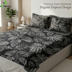 ชุดผ้าปูที่นอนลายใบไม้เขตร้อนสุดหรู พร้อมปลอกหมอน ผ้าไมโครไฟเบอร์นุ่มพิเศษ ขนาดคิงไซส์/ดับเบิ้ลไซส์ สำหรับใช้ในบ้านและโรงแรม - Product Image 3