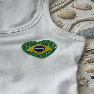Top de Tirantes de Lujo con Bordado de Cuentas, Diseño Elegante Hecho a Mano, Top de Verano con Bordado de Cuentas - Product Image 5