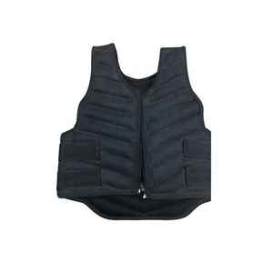 Chaleco de equitación unisex ligero con cierre tipo jersey, estampado, transpirable, de secado rápido, con bolsillos, negro sólido, sin mangas, de punto. - Product Image 1