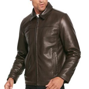 Nuevas llegadas: Chaqueta de cuero vintage marrón oscuro con logo personalizado para hombre, chaqueta de streetwear, chaqueta de invierno muy demandada. - Product Image 4