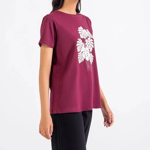 Camiseta de algodón holgada y sencilla para mujer, estilo urbano, cuello redondo, novedad 2026 - Product Image 4