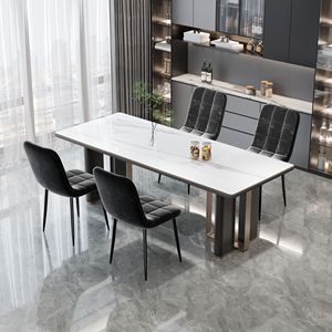 Set Moderno di 4 Sedie da Pranzo per Cucina e Sala da Pranzo con Seduta Imbottita e Gambe in Metallo per Casa - Product Image 2